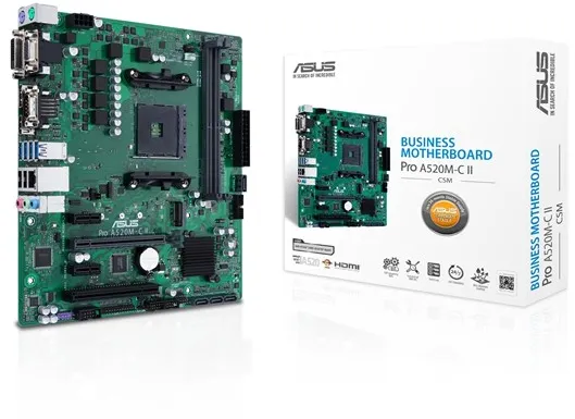 ASUS PRO A520M-C II/CSM Moderkort - AMD A520 - AMD AM4 - DDR4 RAM - Micro-ATX