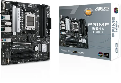ASUS PRIME B650M-A-CSM Moderkort - AMD B650 - AMD AM5 - DDR5 RAM - Micro-ATX
