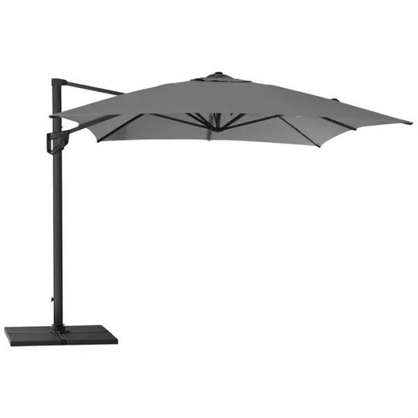 Cane-Line Hyde Luxe parasoll inkl. fot - 3x4 m. - Aluminium med antracitfärgad duk
